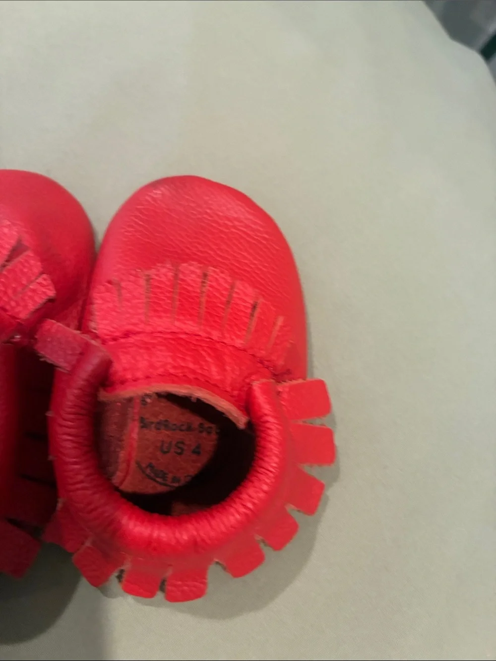 Red Fringe Moccasin Toddler Shoes